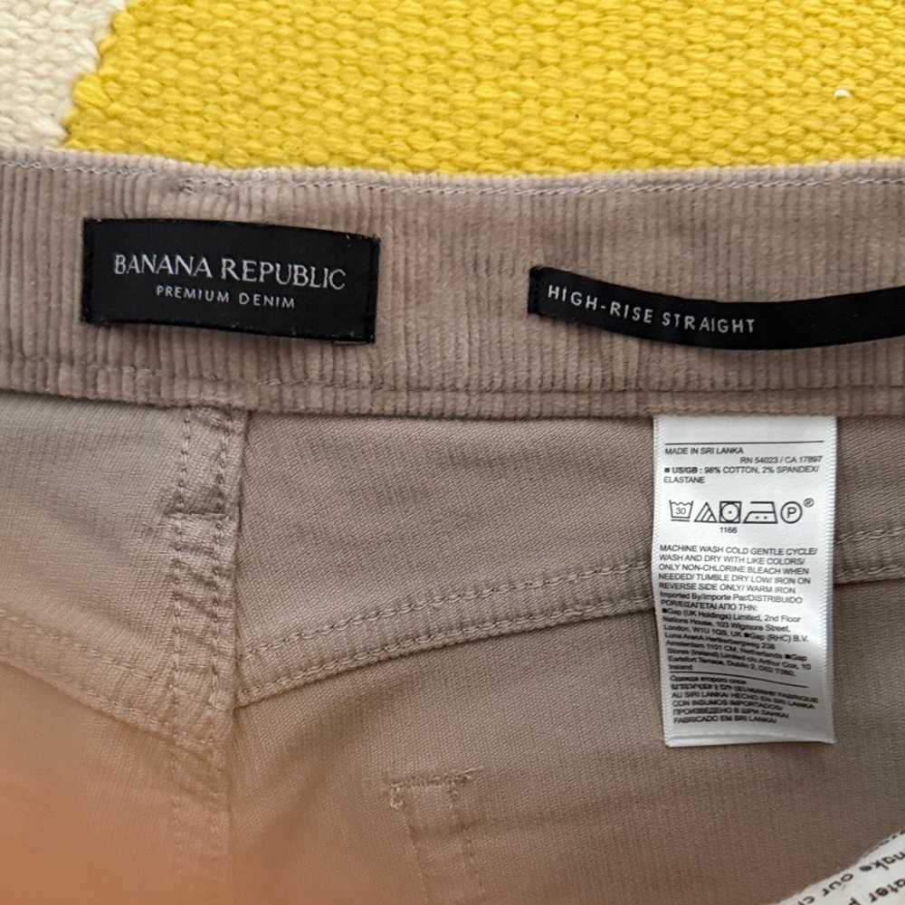 Banana Republic Tan Corduroy Straight Leg Pants